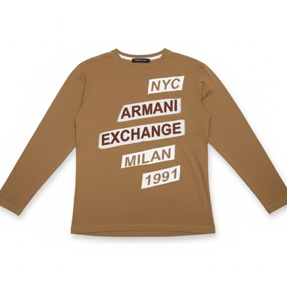 A|X Armani Exchange Caramel Brown Long Sleeve T-Shirt – Size M - Picture 1 of 7